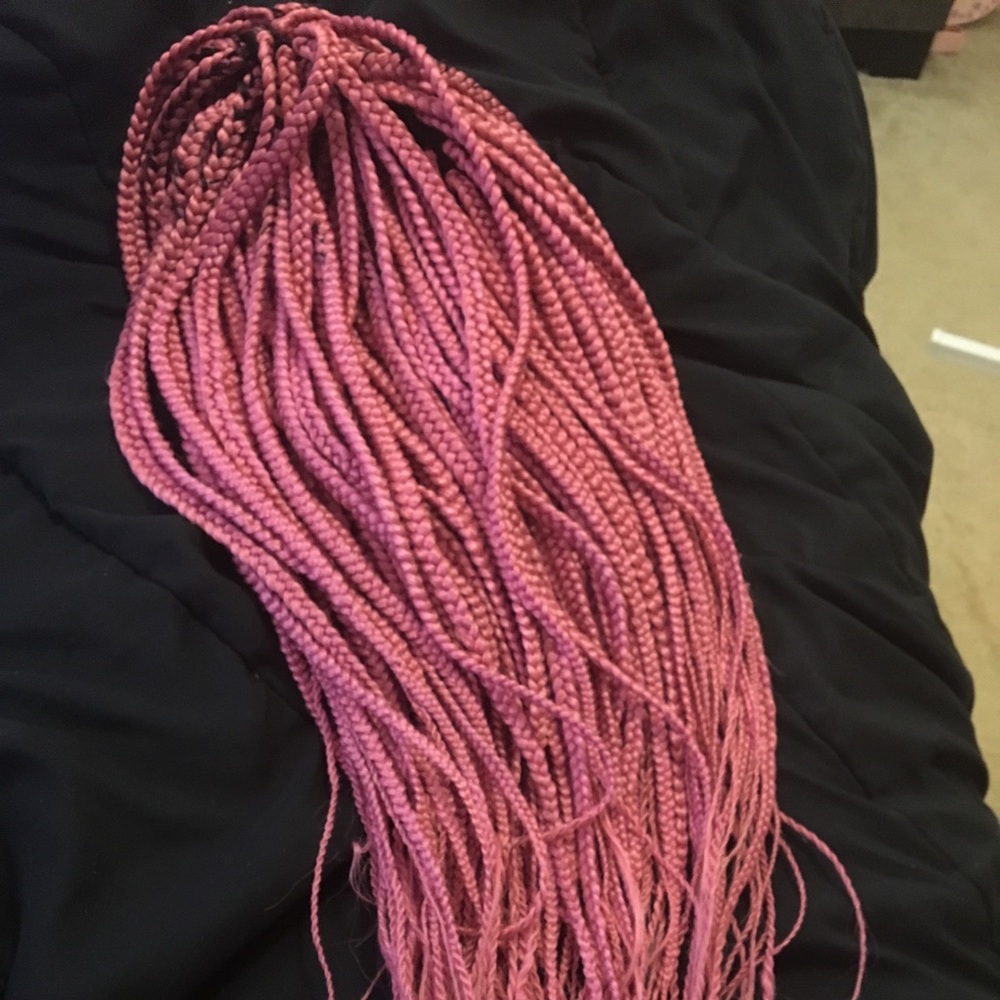 Hot pink box braid wig